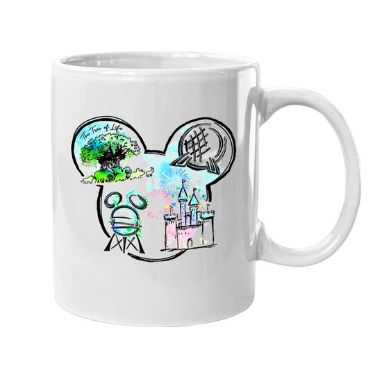 Disney Watercolor Mugs, Disney Animal Kingdom Mugs, Disney Epcot Mugs, Disney Castle Mugs, Hollywood Studios Mugs, Disneyland Mugs
