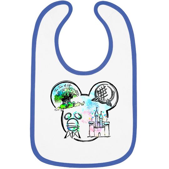 Disney Watercolor Bibs, Disney Animal Kingdom Bibs, Disney Epcot Bibs, Disney Castle Bibs, Hollywood Studios Bibs, Disneyland Bibs