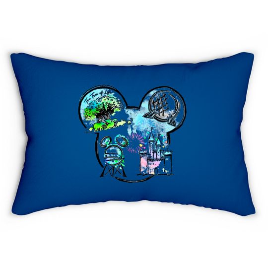 Disney Watercolor Lumbar Pillows, Disney Animal Kingdom Lumbar Pillows, Disney Epcot Lumbar Pillows, Disney Castle Lumbar Pillows, Hollywood Studios Lumbar Pillows, Disneyland Lumbar Pillows