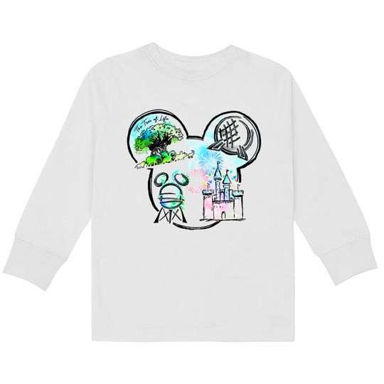 Disney Watercolor Kids Long Sleeve T-Shirts, Disney Animal Kingdom Kids Long Sleeve T-Shirts, Disney Epcot Kids Long Sleeve T-Shirts, Disney Castle Kids Long Sleeve T-Shirts, Hollywood Studios Kids Long Sleeve T-Shirts, Disneyland Kids Long Sleeve T-Shirts