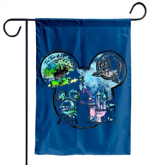 Disney Watercolor Garden Flags, Disney Animal Kingdom Garden Flags, Disney Epcot Garden Flags, Disney Castle Garden Flags, Hollywood Studios Garden Flags, Disneyland Garden Flags
