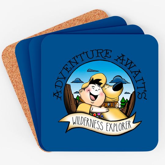 Disney Up Russell Dug Vintage Hug Coasters, Disney Characters Coasters, Matching Coasters, Disney World Coasters, Disneyland Coasters