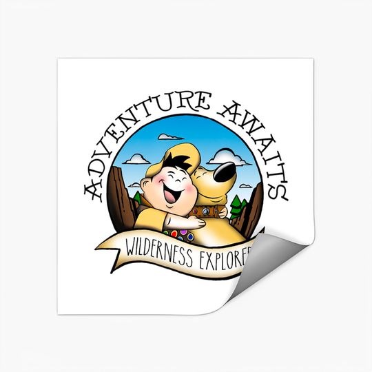 Disney Up Russell Dug Vintage Hug Stickers, Disney Characters Stickers, Matching Stickers, Disney World Stickers, Disneyland Stickers