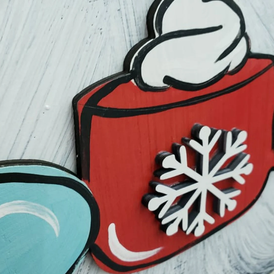 Snowflake, Cocoa, Winter, Gnome, Door Hanger