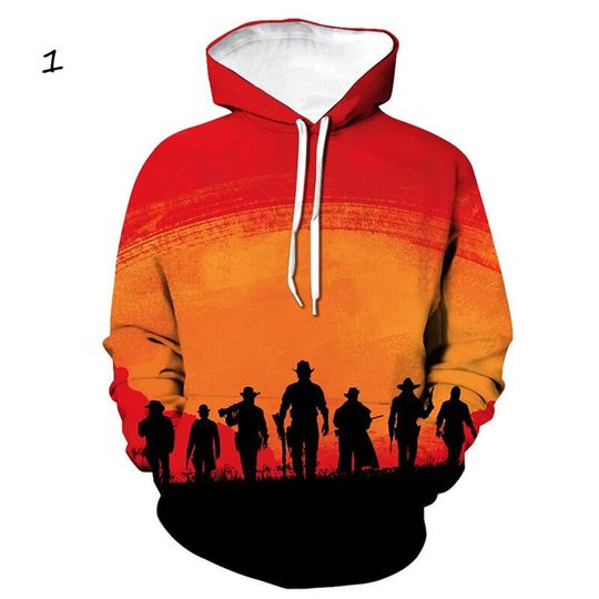 Popular Game Hoodies Red Dead Redemption 2 3D Print Hooded Sweatshirt