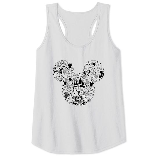Mickey doodle Tank Tops, Disney Tank Tops for women, Disneyworld Tank Tops, vacation Tank Tops, unisex fit, its a small world design