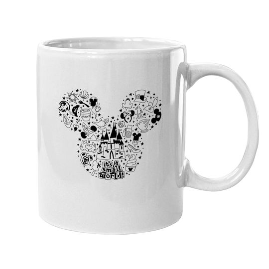 Mickey doodle Mugs, Disney Mugs for women, Disneyworld Mugs, vacation Mugs, unisex fit, its a small world design