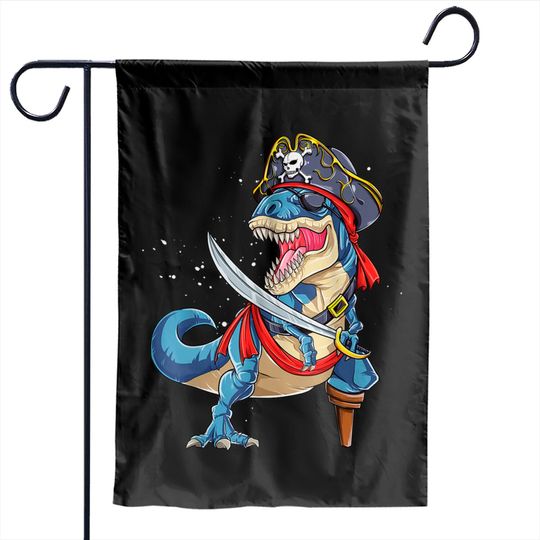 One Piece Jolly Roger Garden Flags Dinosaur T rex Pirate T shirt Jolly Roger Halloween Gifts