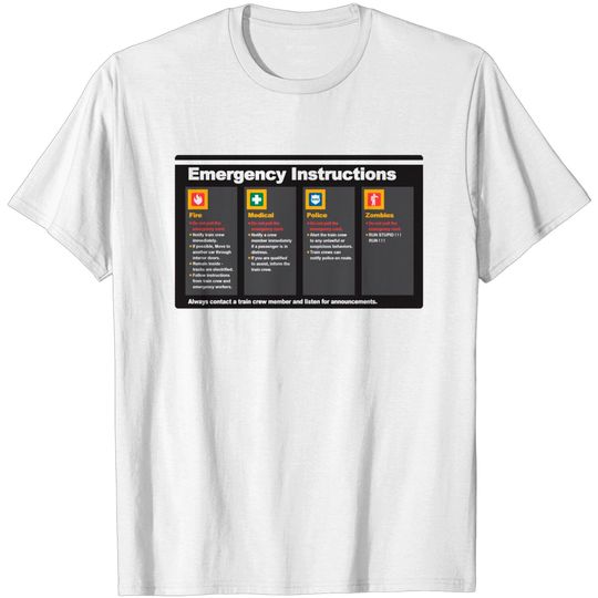 Discover Subway Emergency Instructions - Scary - T-Shirt