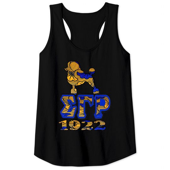 Sigma Gamma Rho African Print with Poodle and 1922 - Sigma Gamma Rho Gifts - Tank Tops