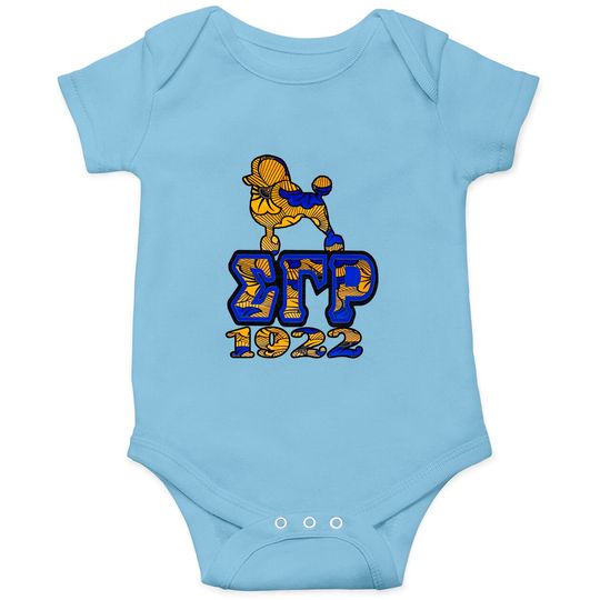 Sigma Gamma Rho African Print with Poodle and 1922 - Sigma Gamma Rho Gifts - Onesies