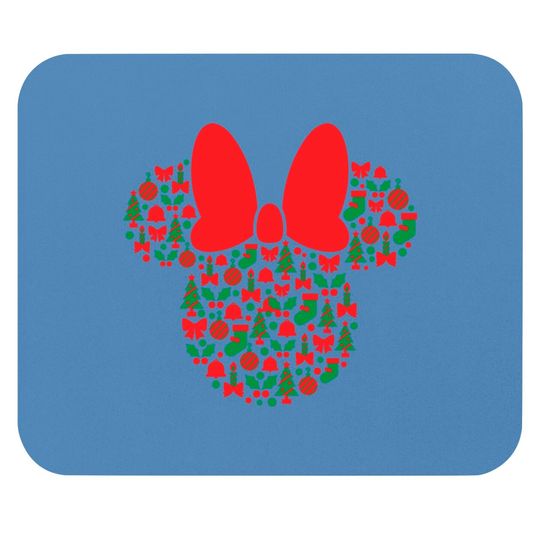 Disney Minnie Mouse Icon Red and Green Holiday Mouse Pads