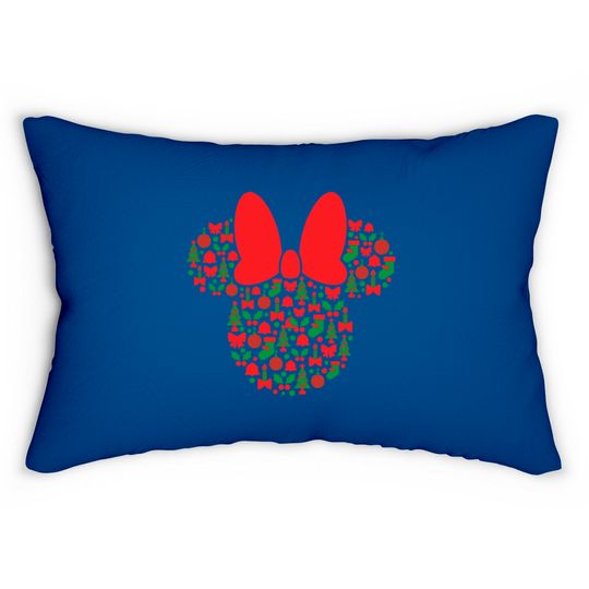 Disney Minnie Mouse Icon Red and Green Holiday Lumbar Pillows