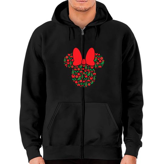 Disney Minnie Mouse Icon Red and Green Holiday Zip Hoodies