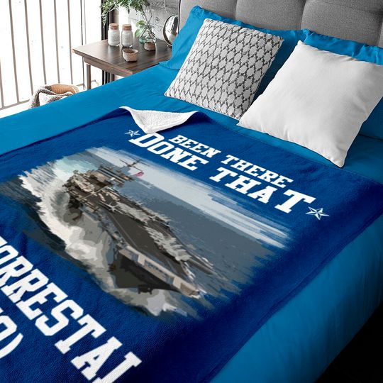 USS FORRESTAL CV-59 Navy Ships - Father Day - Baby Blankets