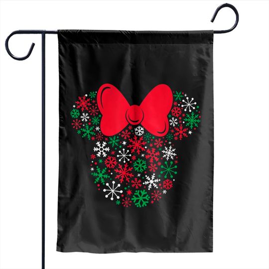 Disney Minnie Mouse Icon Holiday Snowflakes Garden Flags