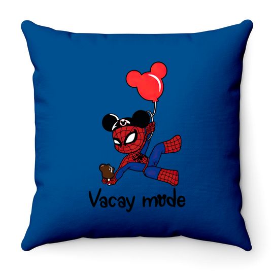 Disney Spider-Man Throw Pillows, Spider-Man Vacay Mode Throw Pillows, Spider-Man Balloon Throw Pillows, Spiderman Avengers Throw Pillows, Gift For Birthday Throw Pillows