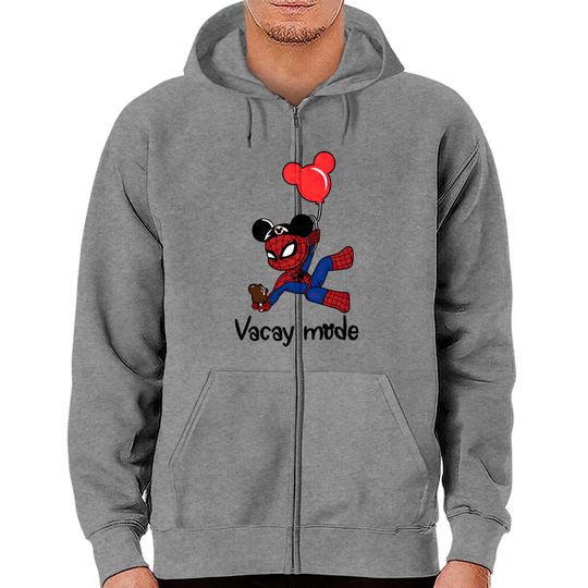Disney Spider-Man Zip Hoodies, Spider-Man Vacay Mode Zip Hoodies, Spider-Man Balloon Zip Hoodies, Spiderman Avengers Zip Hoodies, Gift For Birthday Zip Hoodies