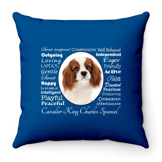 Spaniel Traits - Cavalier King Charles Spaniel - Throw Pillows