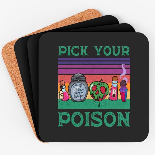 Retro Pick Your Poison Shirt, Funny Disney Villains Coasters