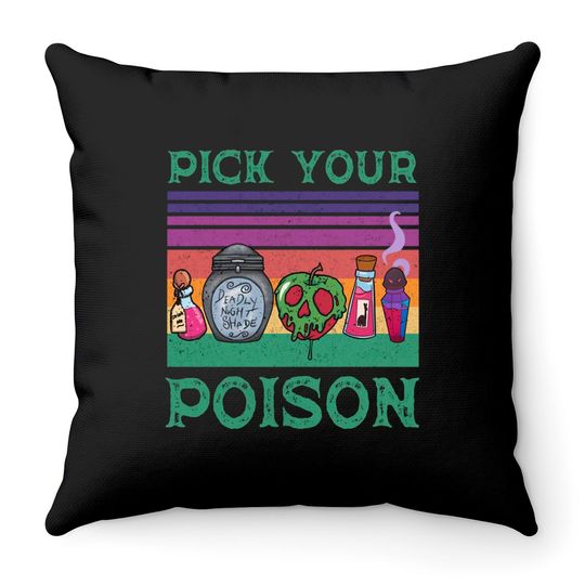 Retro Pick Your Poison Shirt, Funny Disney Villains Throw Pillows