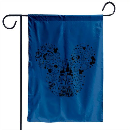 Mickey doodle Garden Flags, Disney Garden Flags for women, Disneyworld Garden Flags, vacation Garden Flags, unisex fit, its a small world design