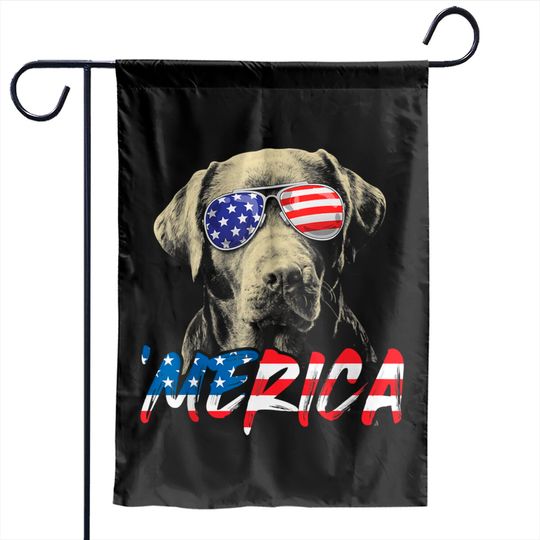 4th Of July Labrador Retriever Merica American Flag Lab Dog Garden Flags