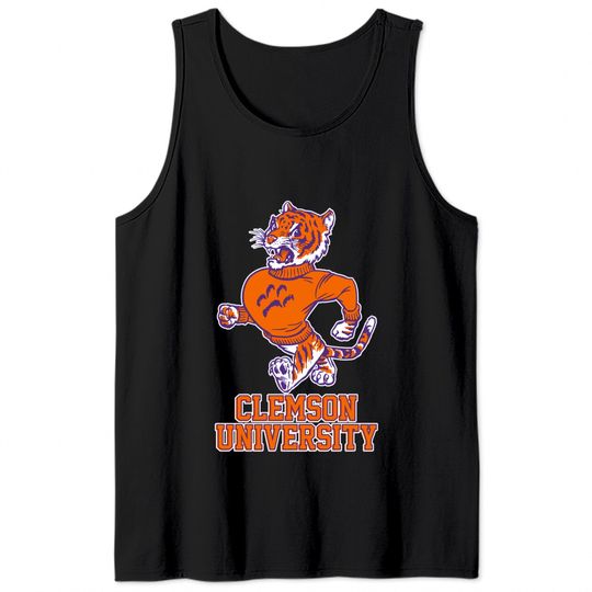 Vintage Tiger Mascot for Clemson - Clemson - Tank Tops