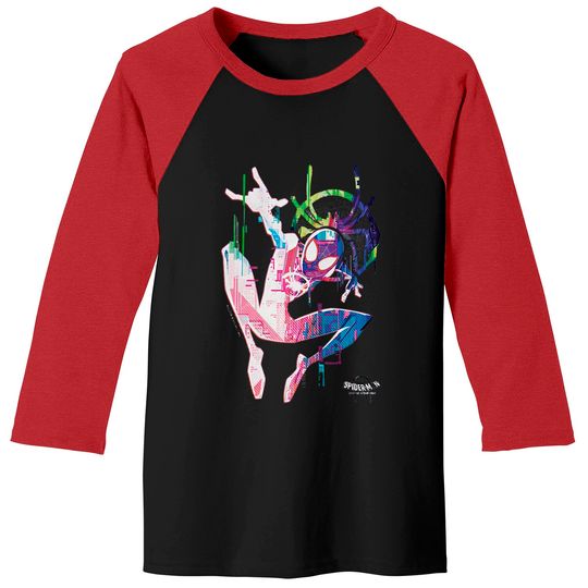 Marvel Spider-Man: Into The Spider-Verse Rainbow Watercolor Baseball Tees