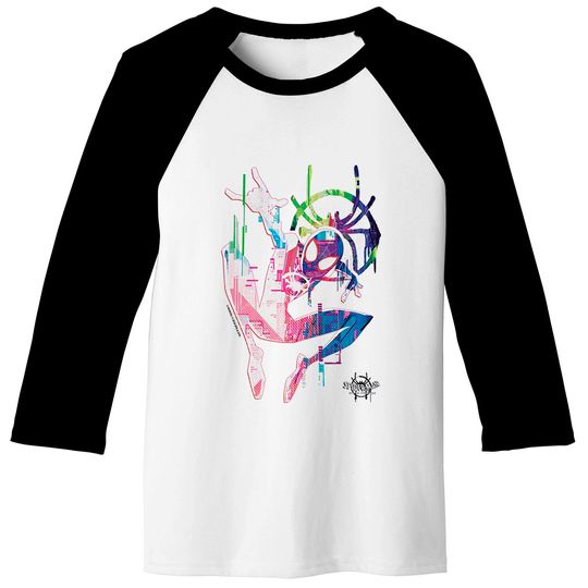 Marvel Spider-Man: Into The Spider-Verse Rainbow Watercolor Baseball Tees