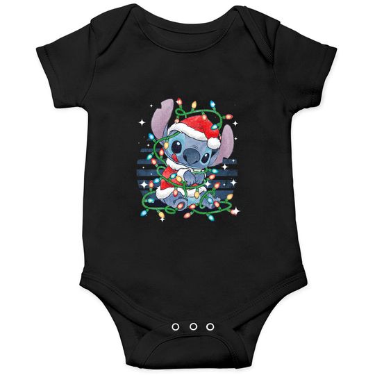Discover Disney Christmas Lilo & Stitch Christmas Lights Portrait Onesies