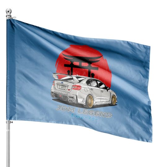 Discover JDM White Subie Impreza  WRX STi House Flags