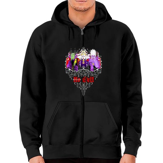 The Evil Disney characters Zip Hoodies, Maleficent Evil queen Ursula