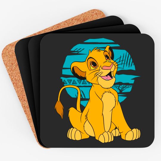 Disney The Lion King Young Simba Happy Blue Retro Coasters