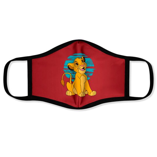 Disney The Lion King Young Simba Happy Blue Retro Face Masks