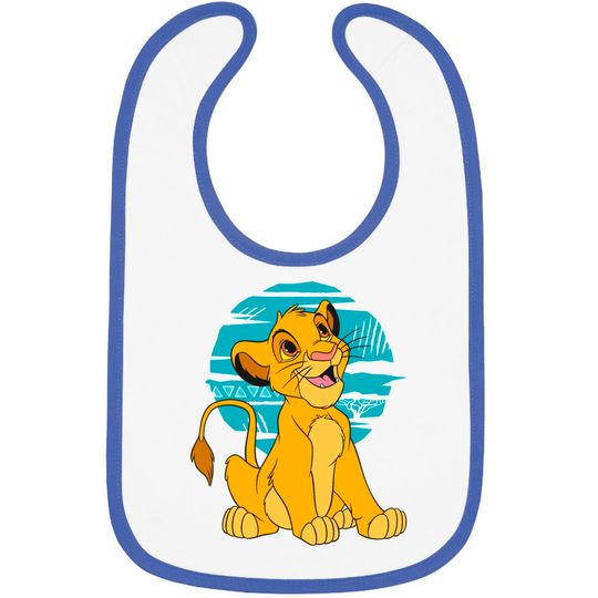 Disney The Lion King Young Simba Happy Blue Retro Bibs