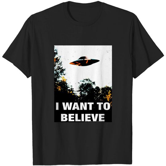 The X Files I Want To Believe Poster T-Shirt TV Show UFO Tee, The X Files Shirt Gift For Fan