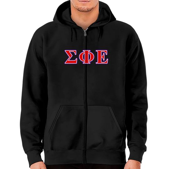 Sigma Phi Epsilon Purple and Red Letters Zip Hoodies