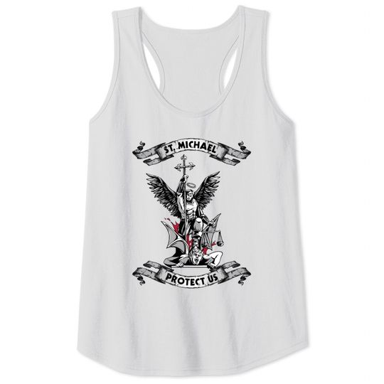 Archangel Saint Michael Protect Us Defend Us Tank Tops