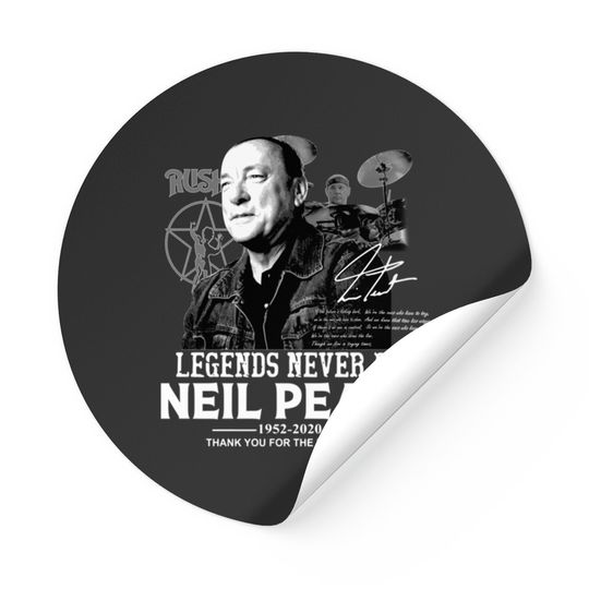 Neil Peart Legends Never Die Stickers