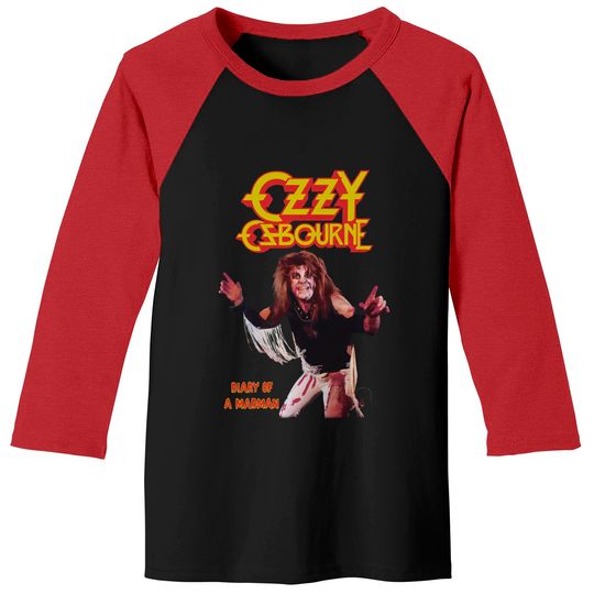 Ozzy Osbourne Unisex Baseball Tees: Diary of a Mad Man