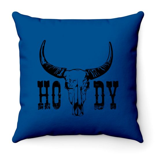 Howdy Throw Pillows Western Graphic Tee