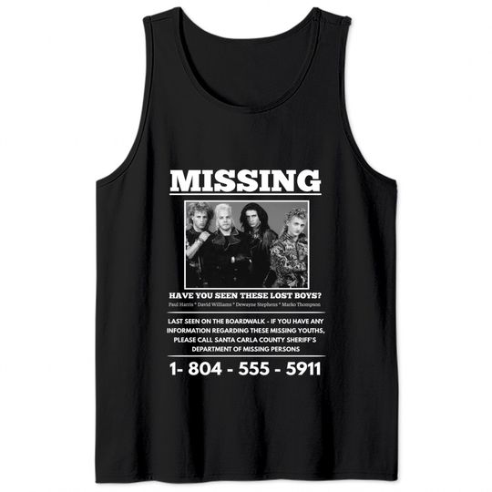 The Lost Boys  Missing  T Shirt Tank Tops