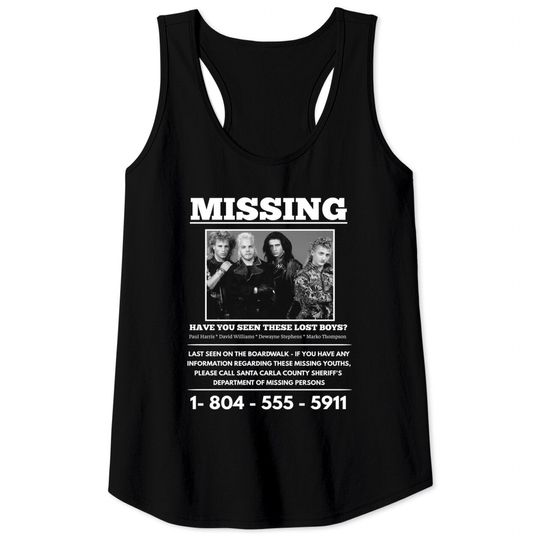 The Lost Boys  Missing  T Shirt Tank Tops