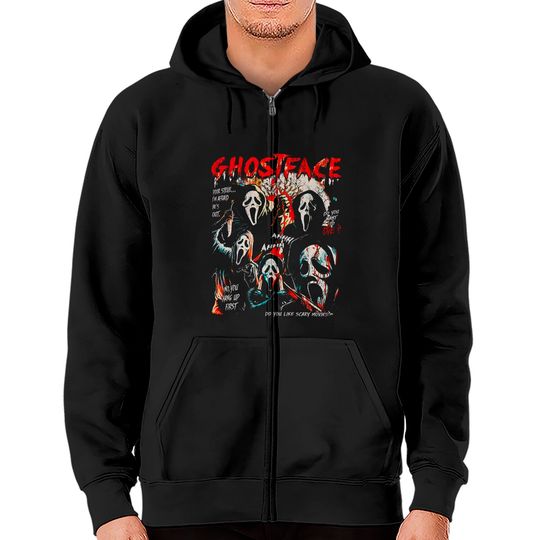 Vintage Scream Ghostface Zip Hoodies, Ghostface Killah merch