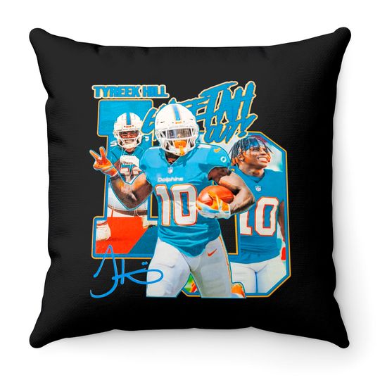 Tyreek Hill Miami Dolphins Unisex Throw Pillows