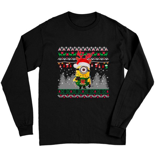 Minion Christmas Light Long Sleeves, Disney Matching Long Sleeves, Merry Christmas Long Sleeves