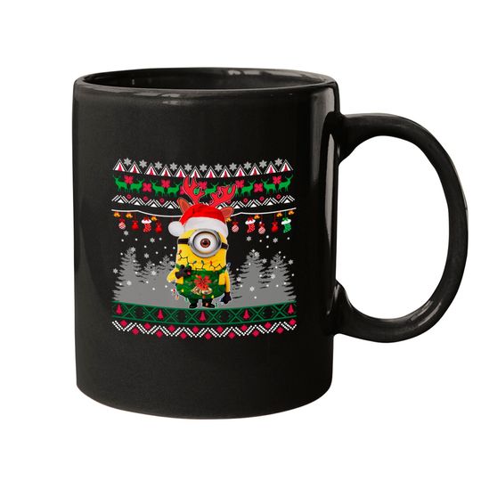 Minion Christmas Light Mugs, Disney Matching Mugs, Merry Christmas Mugs