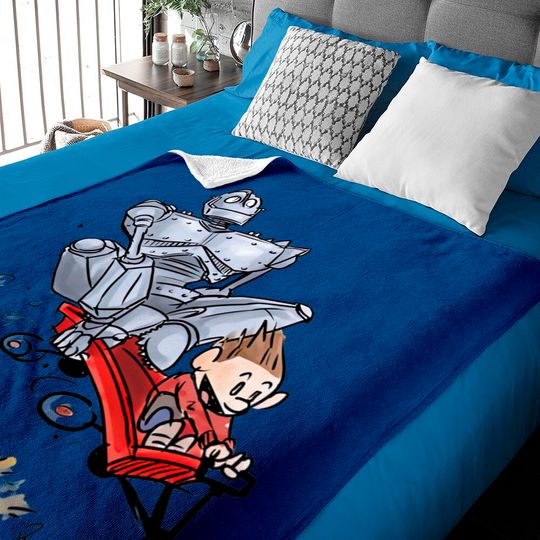 Iron Giant and Hogarth - Iron Giant - Baby Blankets