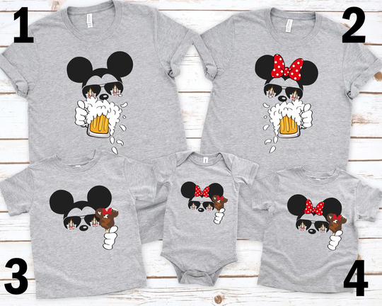 Mickey Beer ,Minnie Beer , Disney couple shirts , Drinking Around the world checklist